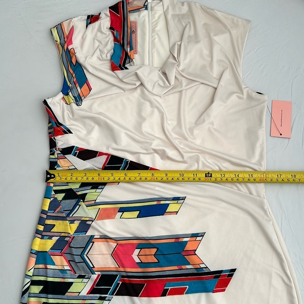 Phoebe Couture sleeveless cowl neck multicolor sleeveless dress - Picture 8 of 11